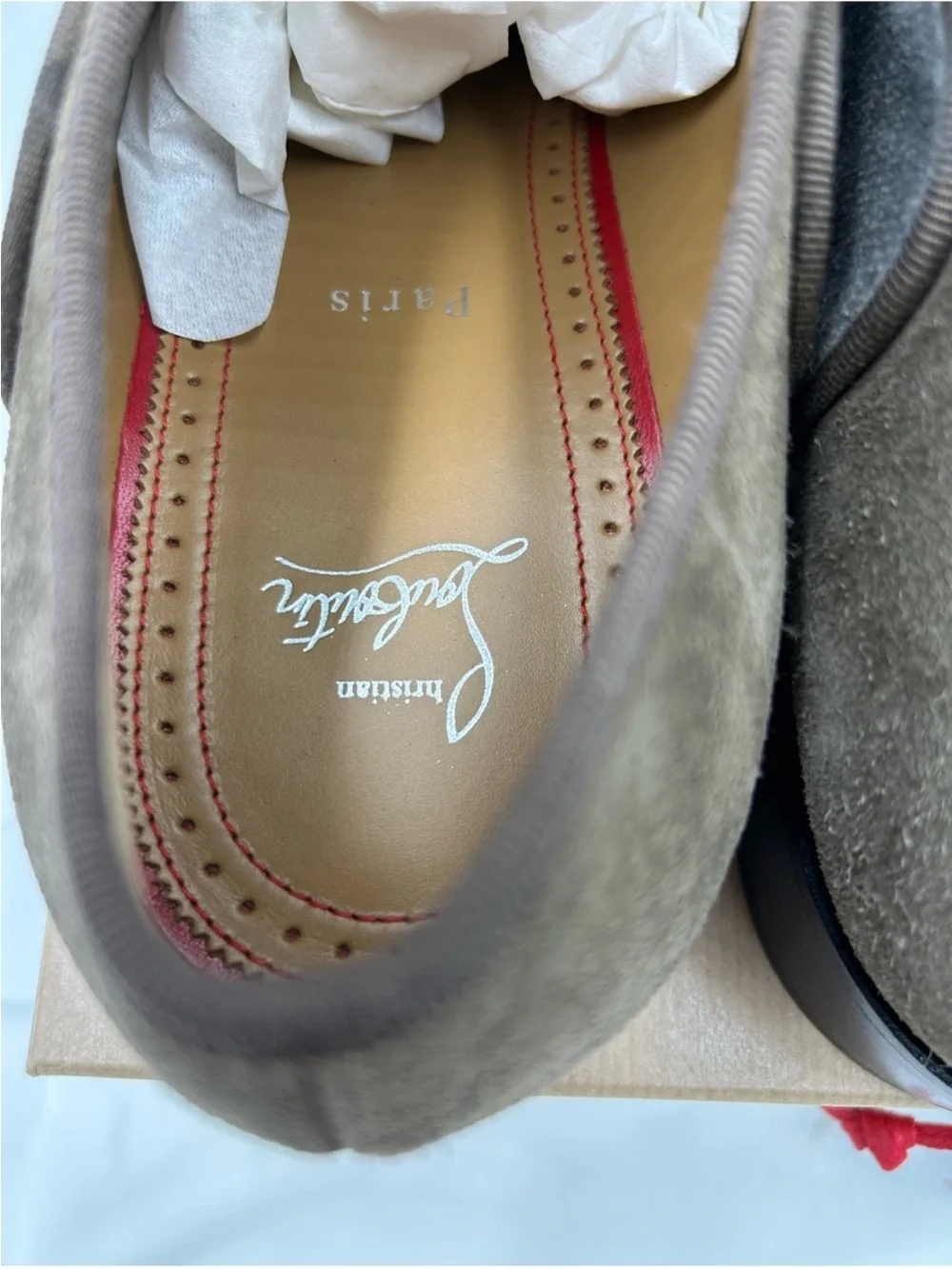Men’s Christian Louboutin, Greggo leather/fabric, Oxford size 45 made in Italy